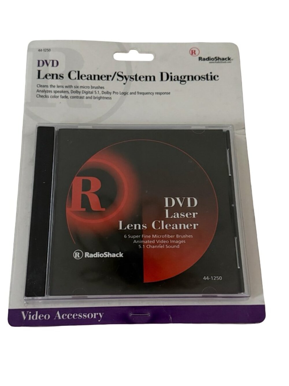 RadioShack DVD Laser Lens Cleaner System Diagnostic Disc 44-1250 Sealed Vintage
